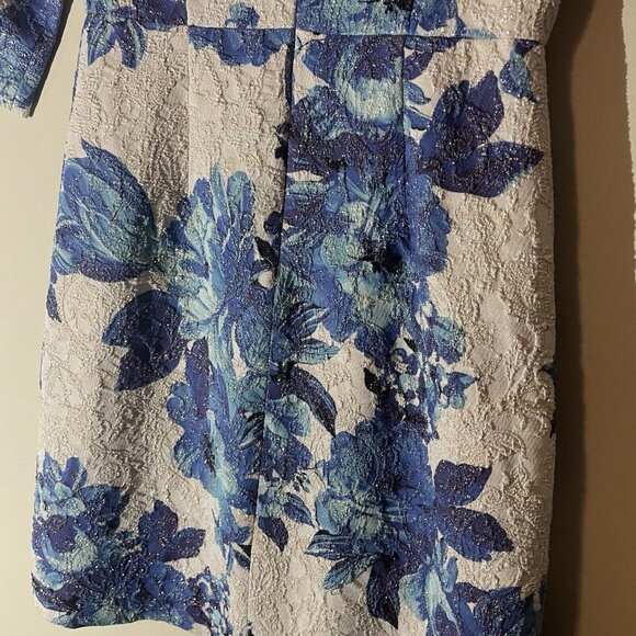 Adrianna Papell Womens Size 2 Multicolor Floral Brocade Sheath Cocktail Dress - Picture 6 of 10